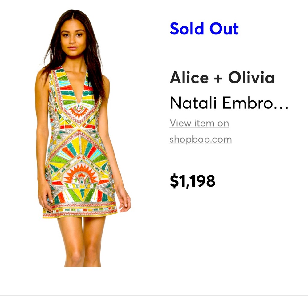 Alice and Olivia Natali Sleeveless Sequin Racerback Dress- NWT Size 6